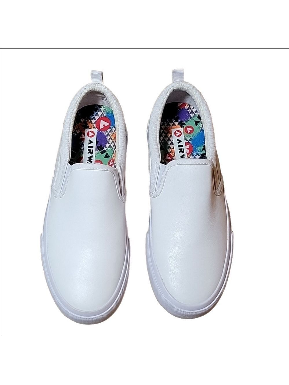 Airwalk Landing Bolts Unisex White Leather Skate Shoes Size 10 NWOT No Box